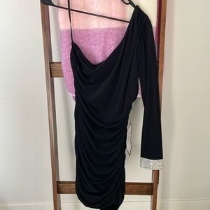 NWT City Studio Black One Shoulder bodycon dress